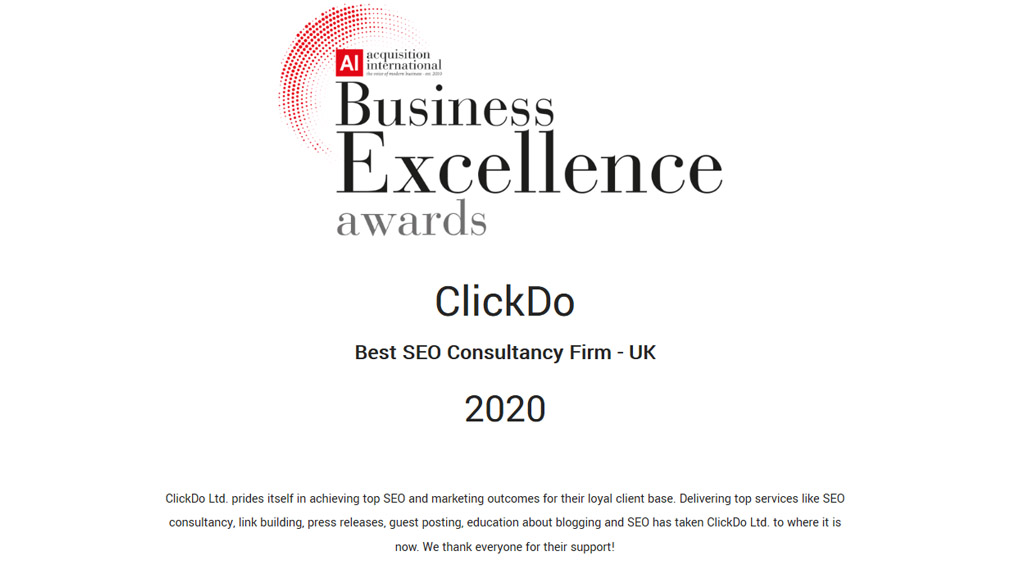 clickdo-business-excellence-award-beste-seo-agentur-uk
